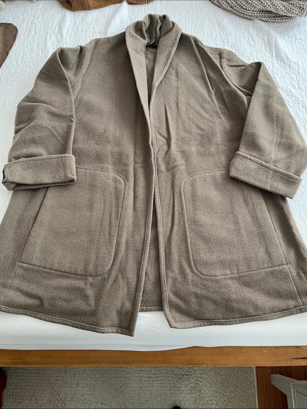 Eileen Fisher wool open jacket cardigan